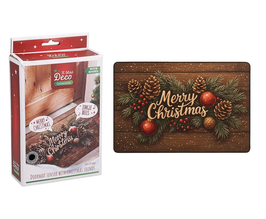 Merchant Christmas Fußmatte mit Geräuschsensor - 34 x 24,5 cm