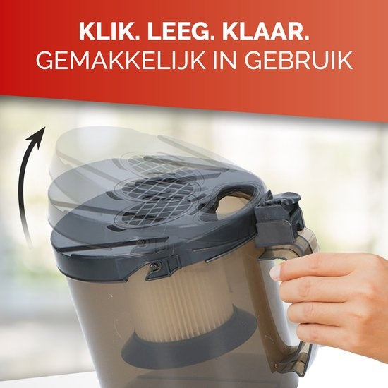 Dunlop Staubsauger ohne Beutel - 700 Watt - 2 Liter Auffangbehälter - Rot/Schwarz