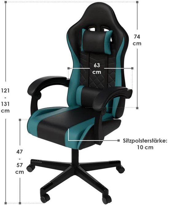 Gaming-Stuhl / Bürostuhl HyperSeat - Schwarz / Türkis