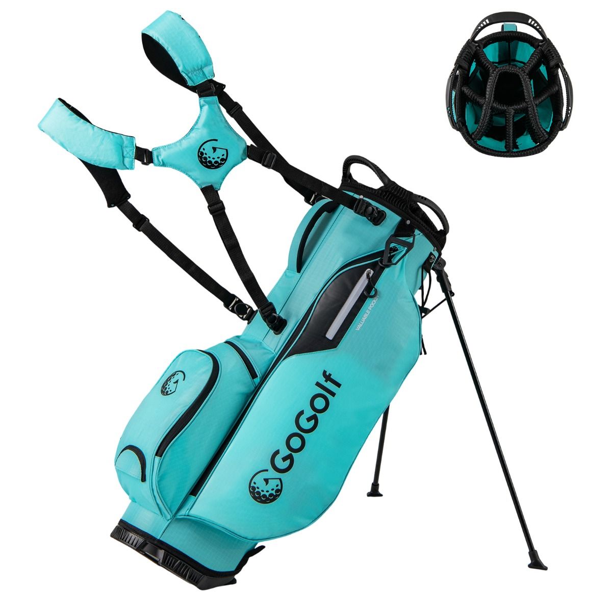 Coast Golf-Standtasche – 8 Fächer – 5 Staufächer – türkis