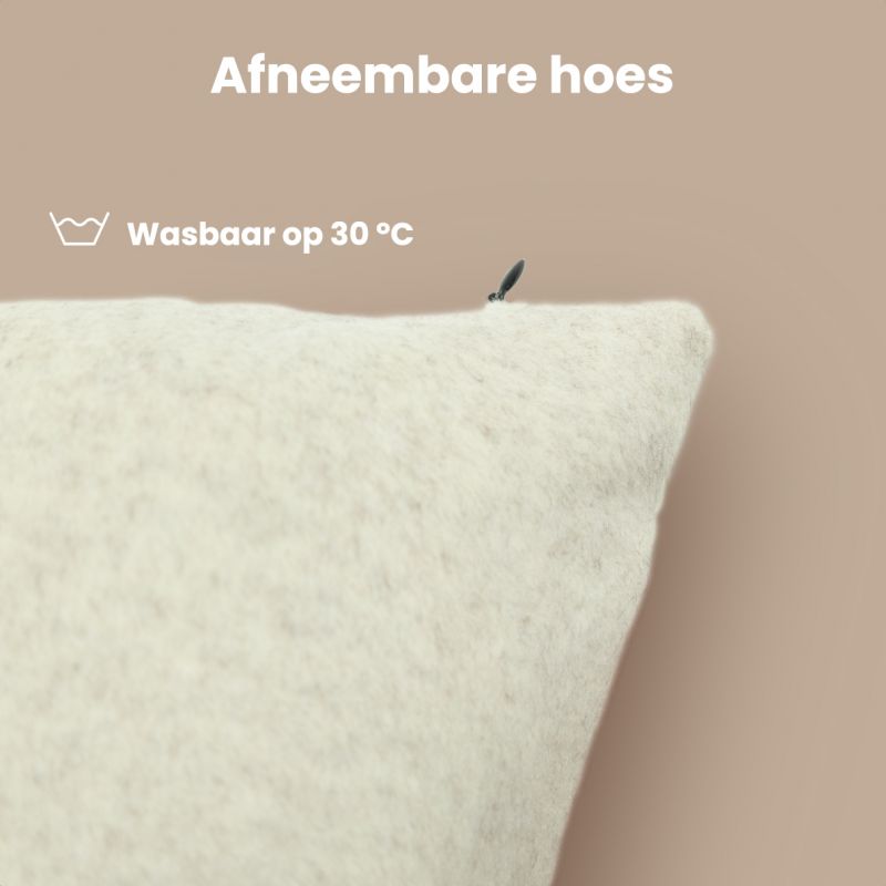 Auronic Heat Pillow Classic - kabelloses & wiederaufladbares elektrisches Infrarot-Kissen - 45x45 cm - taupe