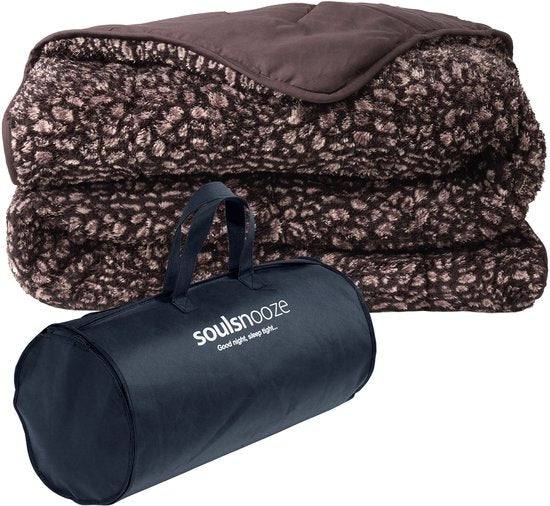 Soulsnooze Teddy-Bettdecke Panther Anthrazit 240×220 – 2-in-1-Bettdecke ohne Bezug – Waschbare Bettdecke ohne Bezug – Decke – Tagesdecke – Flauschige Decke