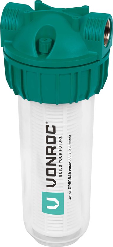 VONROC Vorfilter für Pumpen und Hydronikpumpen - 25cm - Max. 4300l/h - Universal Vorfilter