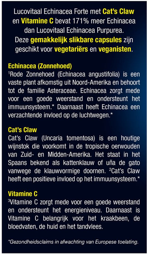Lucovitaal Echinacea Forte mit Katzenkralle, 30 Kapseln