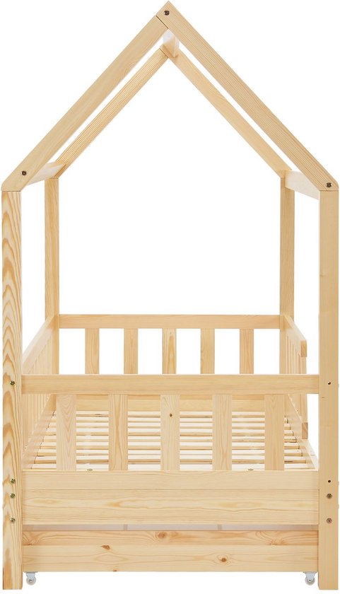Kinderbett Marli - 90 x 200 cm - Holzfarbe - inkl. Bettkästen