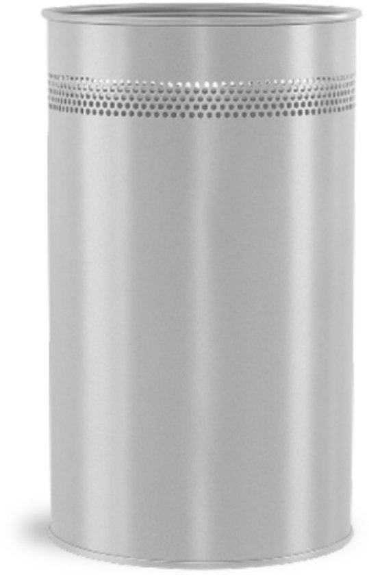 BRASQ Mülleimer Metall Büro/Haushalt - Mülleimer - Abfalleimer - Papierkorb - Rund - Mülleimer - Silber 21 Liter