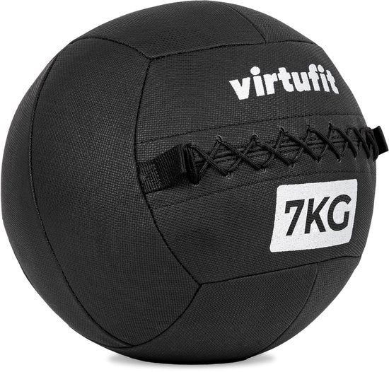 VirtuFit Wall Ball Pro – 7 kg – Fitness – Hyrox Training – Schwarz – Medizinball – Kraftball – Trainingsball – Wall Ball – Medizinball