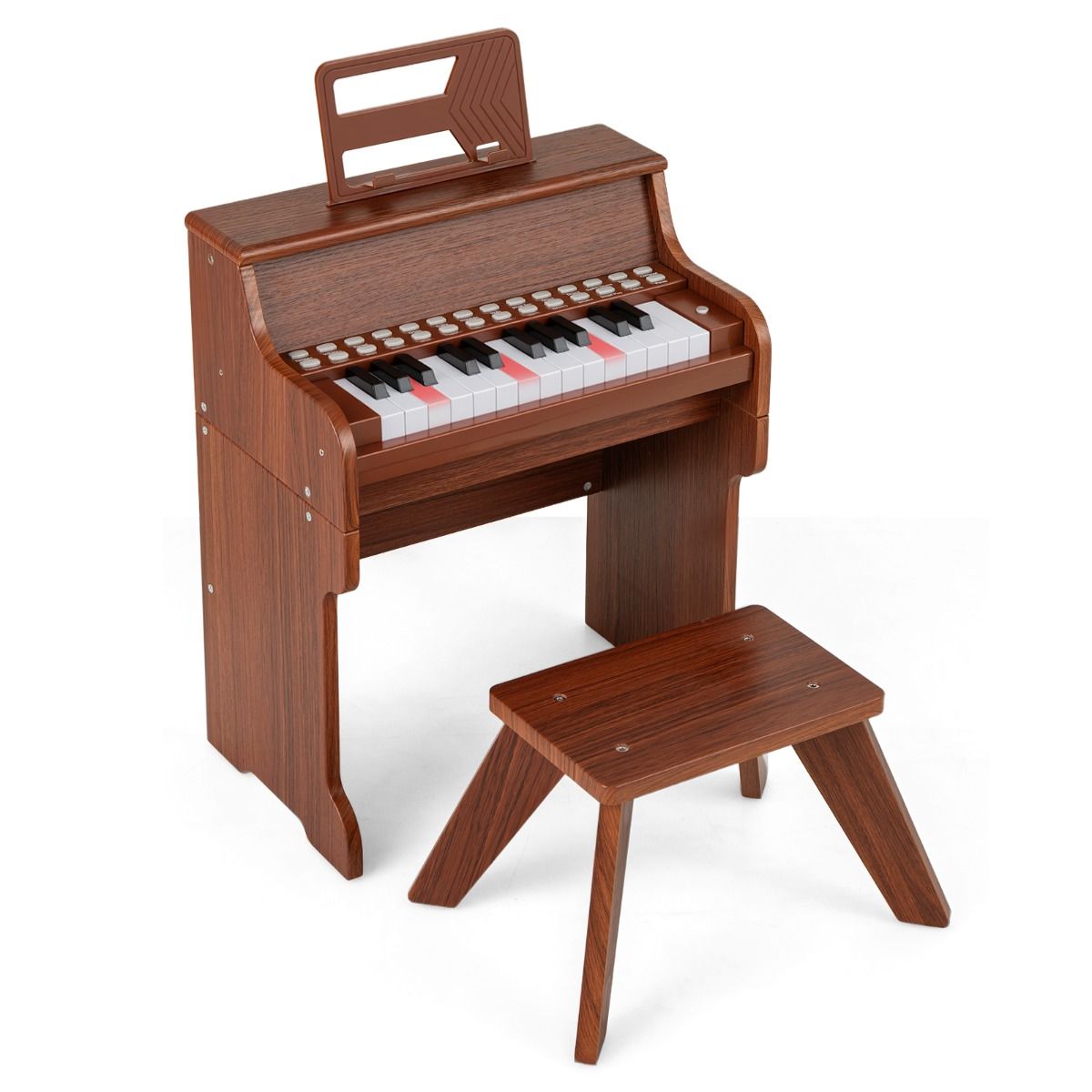 Coast Kinderklavier mit 25 Tasten – Elektronisches Klavier mit Hocker – Lernmodus – Schwarz