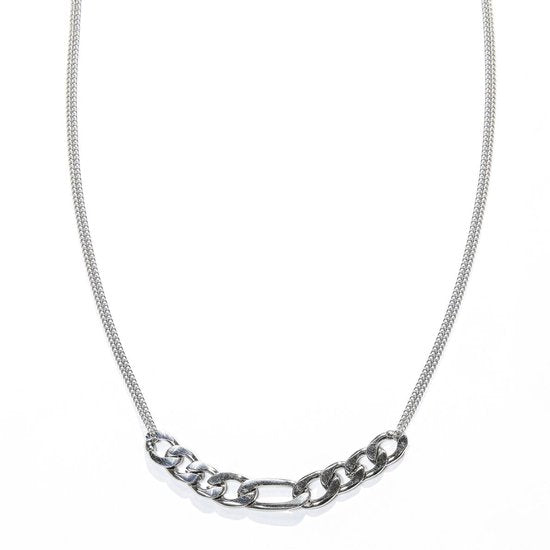 Laura Ferini Damenhalskette Romana Silber - Silberkette mit Glied - 18K Weißgold vergoldet - Halskette - Halskette - Schmuck - Accessoires - Damenhalskette mit Anhänger