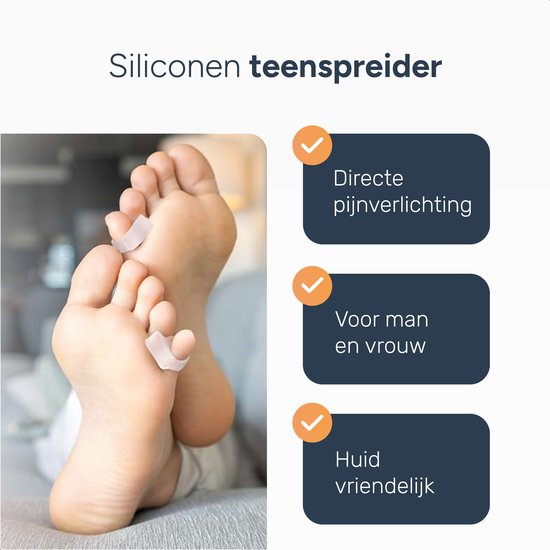 Alyze Toe Spread Silicon - 2 Stück - Hallux Valgus Corrector - Zehenschutz - Zehenspreizer - Zehenkorrektur - Hammer Toe Brace - Körperpflege