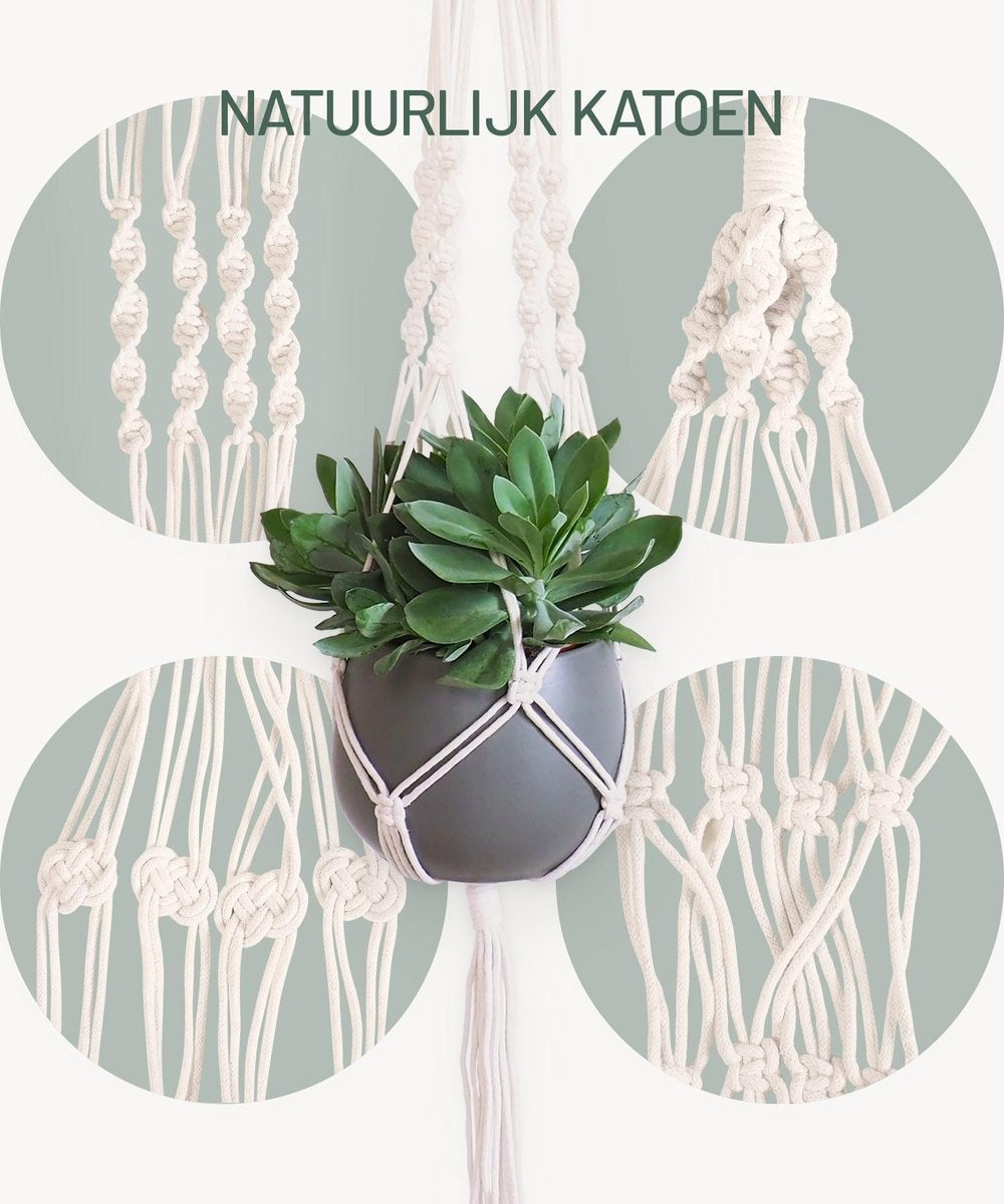 Gadgy Plant Hanger MacramÃ© - Luxus geflochtene Seil Baumwolle - 3 Stück - Blumentopf hängen - hängenden Topf