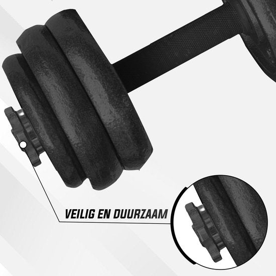 Fitby Dumbells 20KG - Hanteln - Gewichte Set - Einstellbare Hanteln - Hantelset - Hantelset - Gusseisen - Inklusive Aufbewahrungskoffer