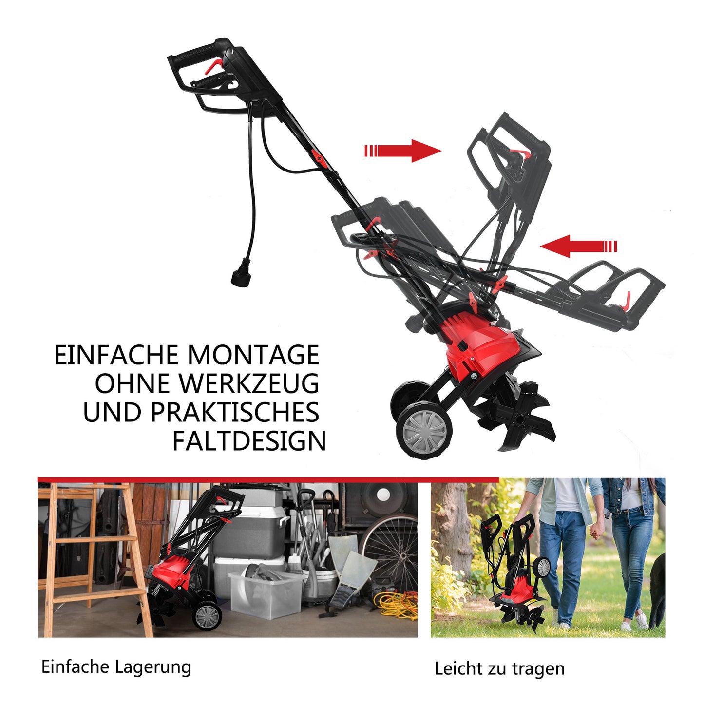 Coast Elektrische vloerfreesmachine en vouw elektrische vloer Hoffe vloerfrezen Machine rood en zwart