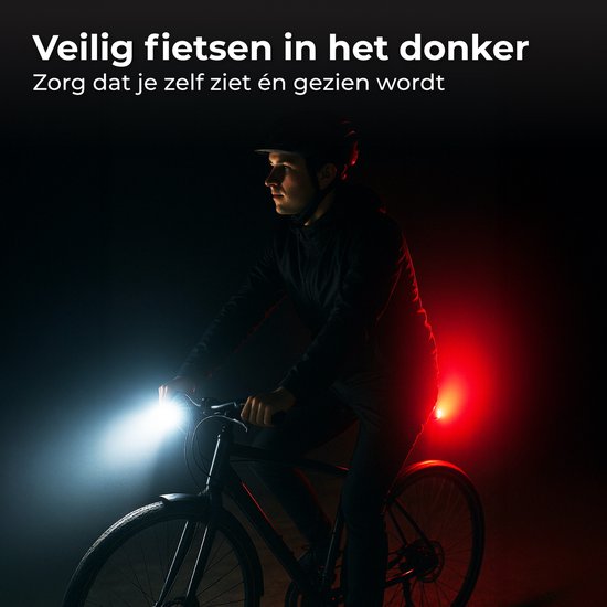 Nuvance Bicycle Light - Fahrradlicht - 6 Stufen - 1000 Lumen - Fahrradlicht - Vorderlicht - Rücklicht - USB wiederaufladbar