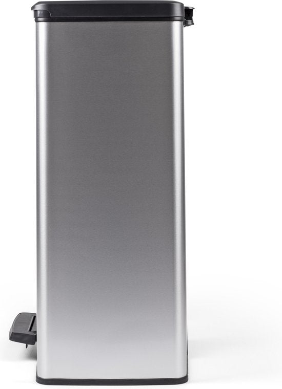 Curver Decobin Duo Mülleimer – 26 l + 26 l – rechteckig – Silber-Metallic