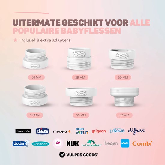 Vulpes Goods® BabyCare Flaschenwärmer On the Go Pro Max - Tragbarer Babyflaschenwärmer - Intelligenter Flaschenwärmer - 4 Temperaturstufen - Kabellos - Rosa