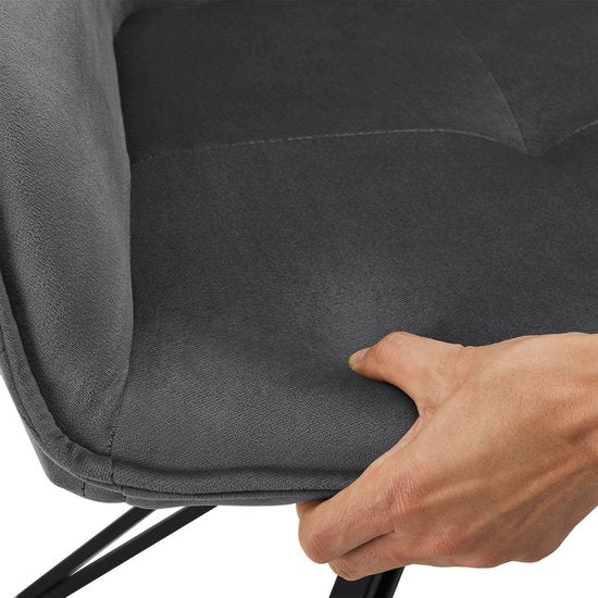 Esszimmerstuhl / Drehstuhl / Eimerstuhl Clyde - Dunkelgrau - Metallgestell