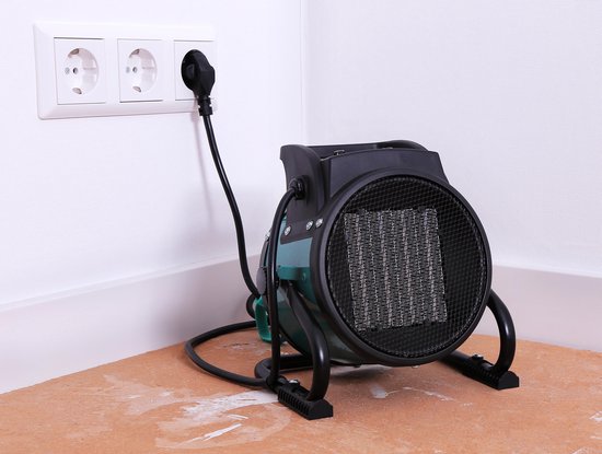 VONROC Elektroheizgerät - Strahlheizgerät - Heizlüfter - Keramik - 3 Stufen: 1000W/2000W/Ventilator - für Räume bis zu 20m2 - grün