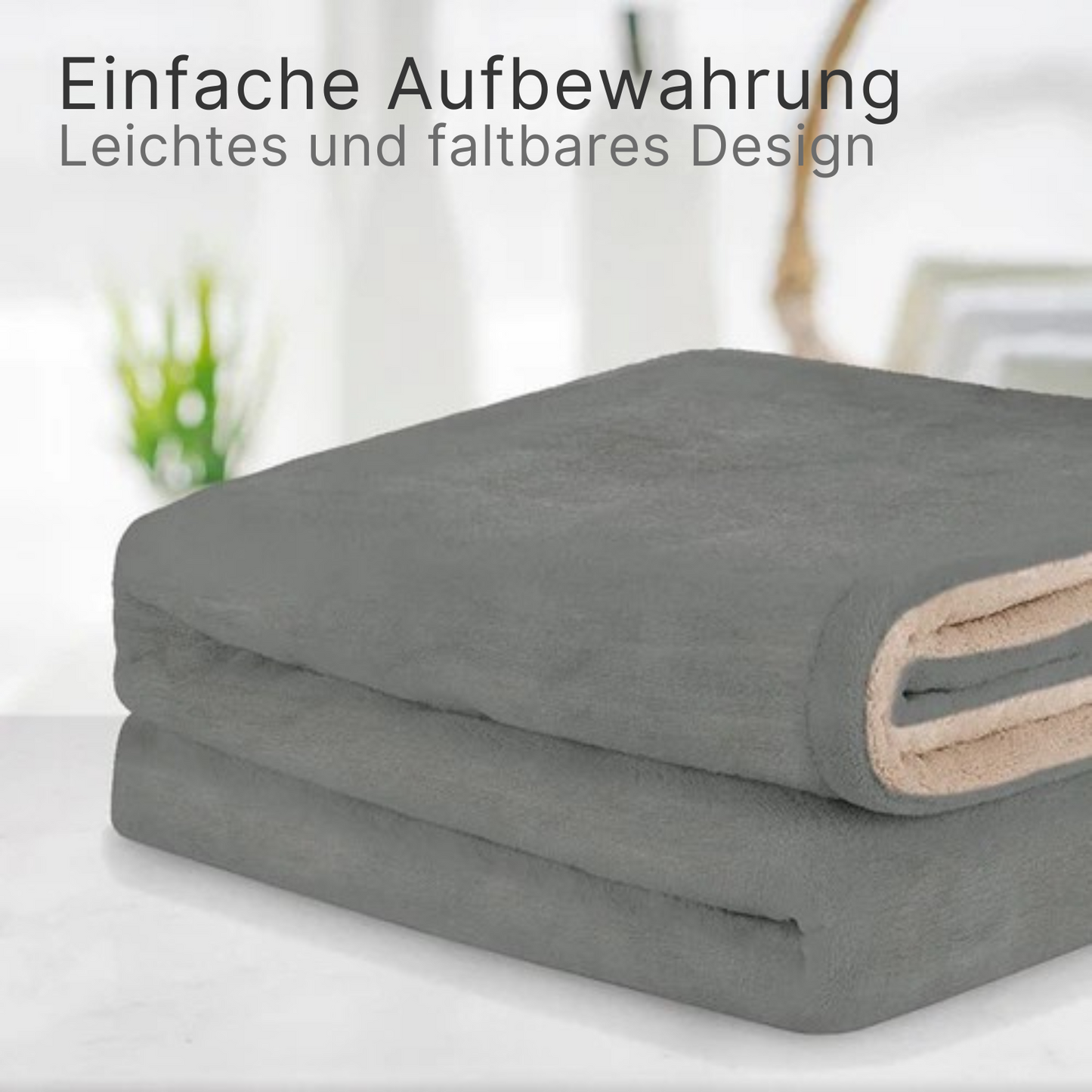 Auronic - Elektrische Heizdecke - 3 Stufen - mit Timer - 160 x 120cm - Grau/Beige