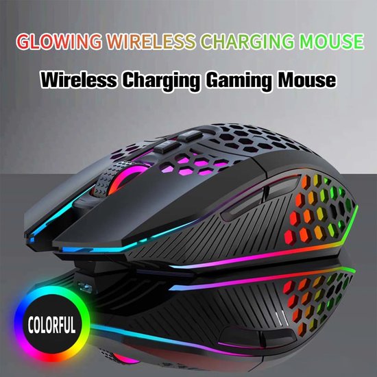 HXSJ T500 Gaming-Maus - Ultraleicht - RGB-Beleuchtung - Helles Schwarz