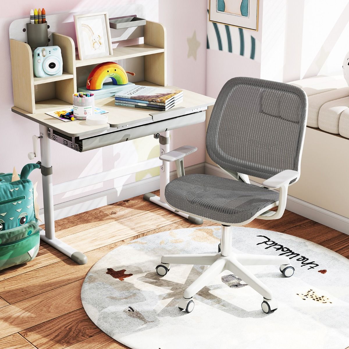 Coast Kinder-Schreibtischstuhl – höhenverstellbar – ergonomisches Design – grau
