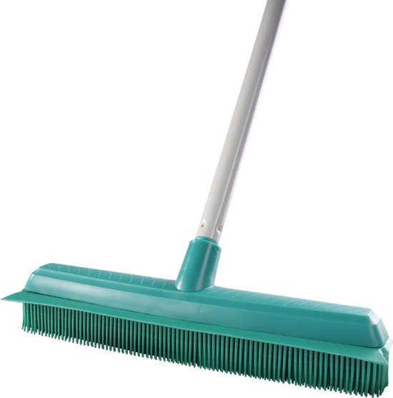 Leifheit Classic Suprabezem – Gummibesen mit Teleskopstiel – Stiellänge 80–140 cm – Kehrbreite 35 cm