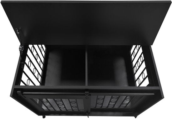 Hundehütte auf Rädern - Box für 2 Hunde auf Rädern - Hundehütte - für Welpen und kleine Hunde - 2 separate Bereiche