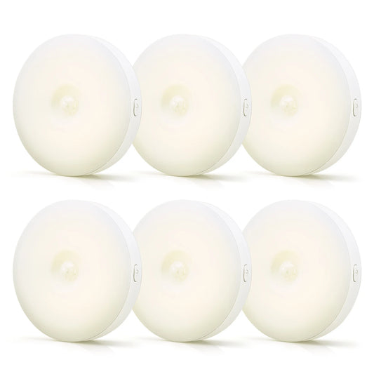 VIVREAL Nachtlichter 6er-Pack NL-02 – Sanfte Stimmungsbeleuchtung – ABS+PC – Kompakt & kabellos