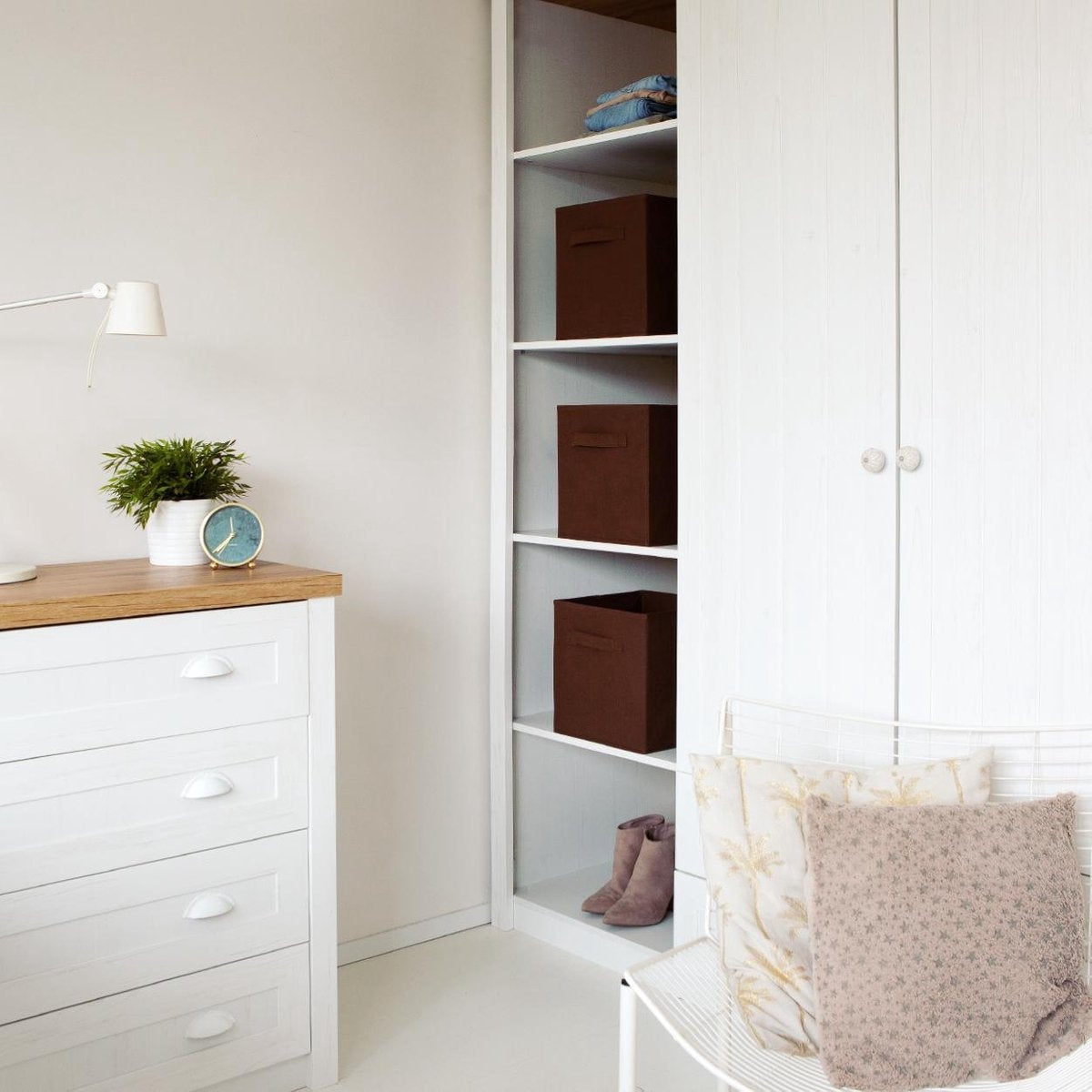 LifeGoods Kleiderschrank-Organisatoren - 6 Stück - 20L - Textil - Braun