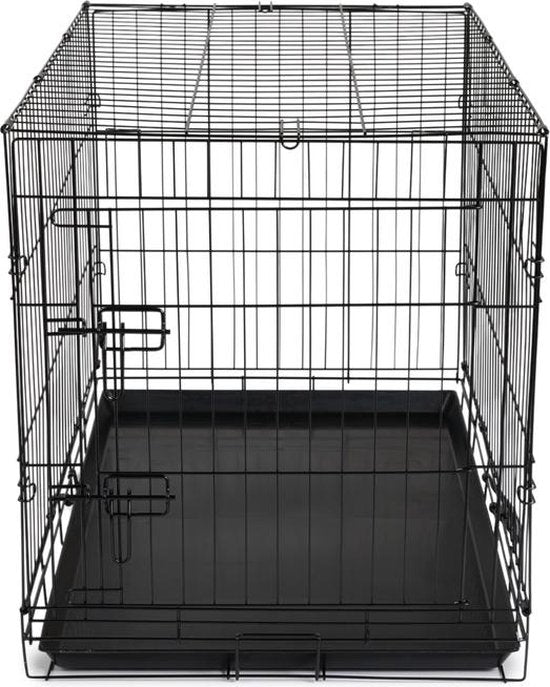 Hundebox – XL – 91 x 56 x 63 cm – Zusammenklappbar – Metall, Kunststoff – Schwarz – VI Online Products