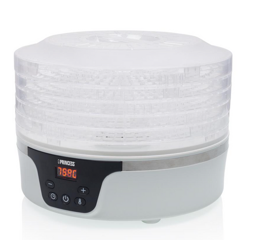 Princess Lebensmitteltrockner mit 5 Einschüben – 380 W – Ø 29 cm – Weiß