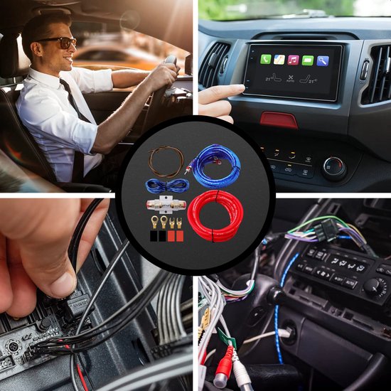 Skoov Kabelsatz für Auto-Subwoofer und Verstärker - Kabelsatz - Kompletter Audio-Kabelsatz - Geeignet für Car Sound Systeme