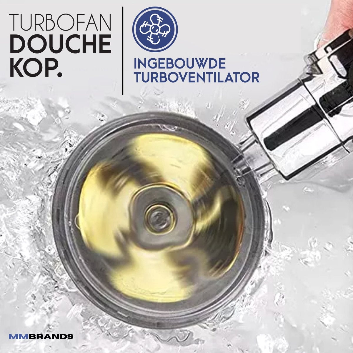 MM Brands Wassersparender Duschkopf - Hochdruck-Handbrause - Regenbrause Wassersparend
