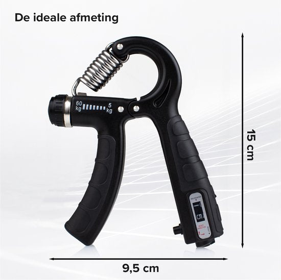 Verstellbarer Handtrainer - 2er-Set - 5 bis 60 KG - Fingertrainer - Handpresse - Griff-Trainer - Schwarz