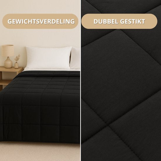 Vonia Beschwerungsdecke 7 kg - Beschwerungsdecke - 150 x 200 cm - Schwarz