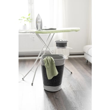 WENKO Bea Wäschekorb Dunkelgrau – 75 l – Recycelter Polyesterfilz