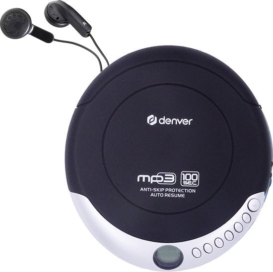 Denver - DMP391 - Tragbarer CD Player - MP3-Player - inkl.Ohrhörer - Schwarz