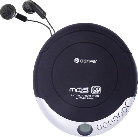 Denver - DMP391 - Tragbarer CD Player - MP3-Player - inkl.Ohrhörer - Schwarz