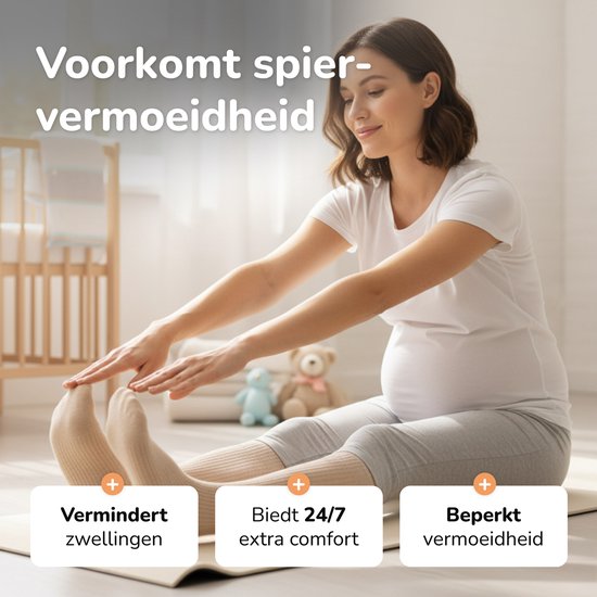 Alyze Kompressionsstrümpfe - 2 Paar - Größe 38-40 - Hoch - 20-30 mmHg - Socken für Männer & Frauen - Medizinisch - Neuropathie - Kompressionsstrümpfe - Diabetes - Durchblutung, Laufen, Flugzeug, Bett - Nackt