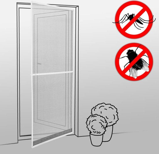 tectake - Fliegenvorhang Fliegengittertür - 95x210 cm - weiß - 401198