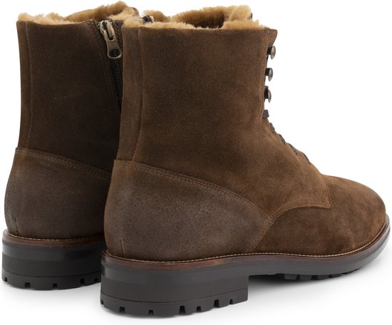 Travelin' Hosio Herren-Schnürstiefel - Lammy-Wollfutter - Cognacbraunes Wildleder