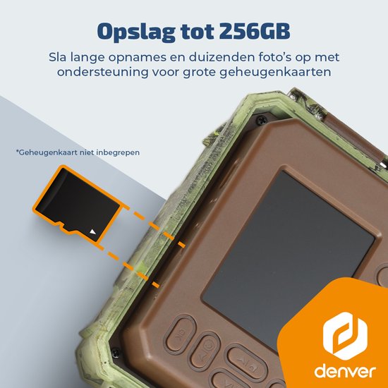 Denver-Wildkamera mit Nachtsicht und WLAN – 4K Ultra HD – 48 MP – WLAN – Smartphone-App – LCD-Bildschirm – Wiederaufladbares Solarpanel – WSW8120 – Modell 2026