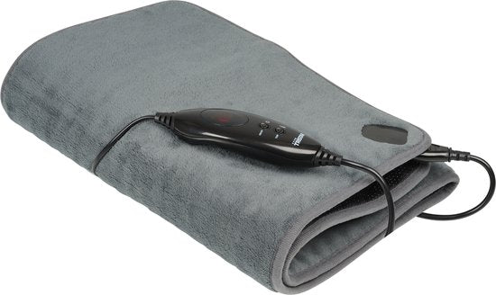 Tristar BW-4772 Elektrische Stuhldecke – Heizdecke – Waschmaschinenfest – Rutschfest – 110 x 40 cm – Fleece – Grau – Beheizter Lendenbereich – Für 1 Stuhl/Person