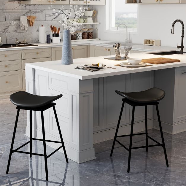 Coast Drehbare Barhocker – 2er-Set – 43 x 45 x 71,5 cm – Braun und Schwarz