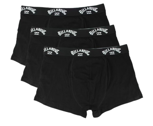 Billabong 3x Boxershorts für Männer - Größe L - schwarz - 95% Baumwolle, 5% Elastan