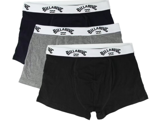 Billabong 3x Boxershorts für Herren - Größe XXL - schwarz, blau und weiß - 95% Baumwolle, 5% Elastan