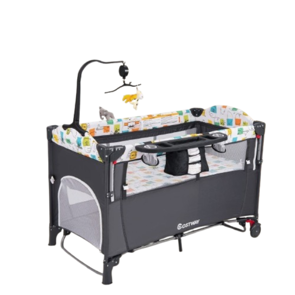 Coast Multifunktions-Babybett - 76 x 108,5 x 83 cm - Grau