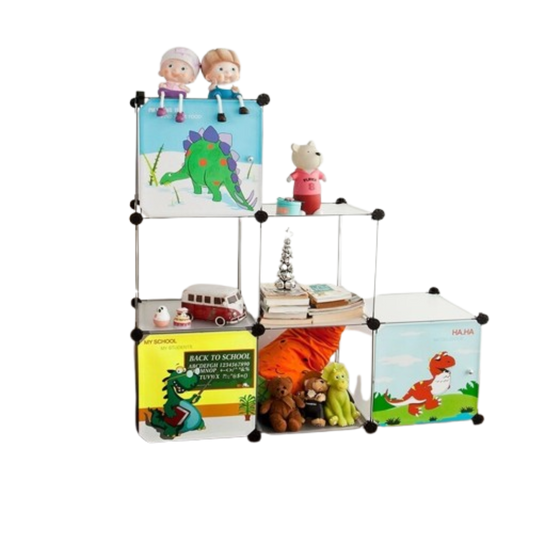 SoBuy Kinderbuchregal - Kinderregal für Bücher und Spielzeug - 6 Fächer - 38 x 38 x 38 cm