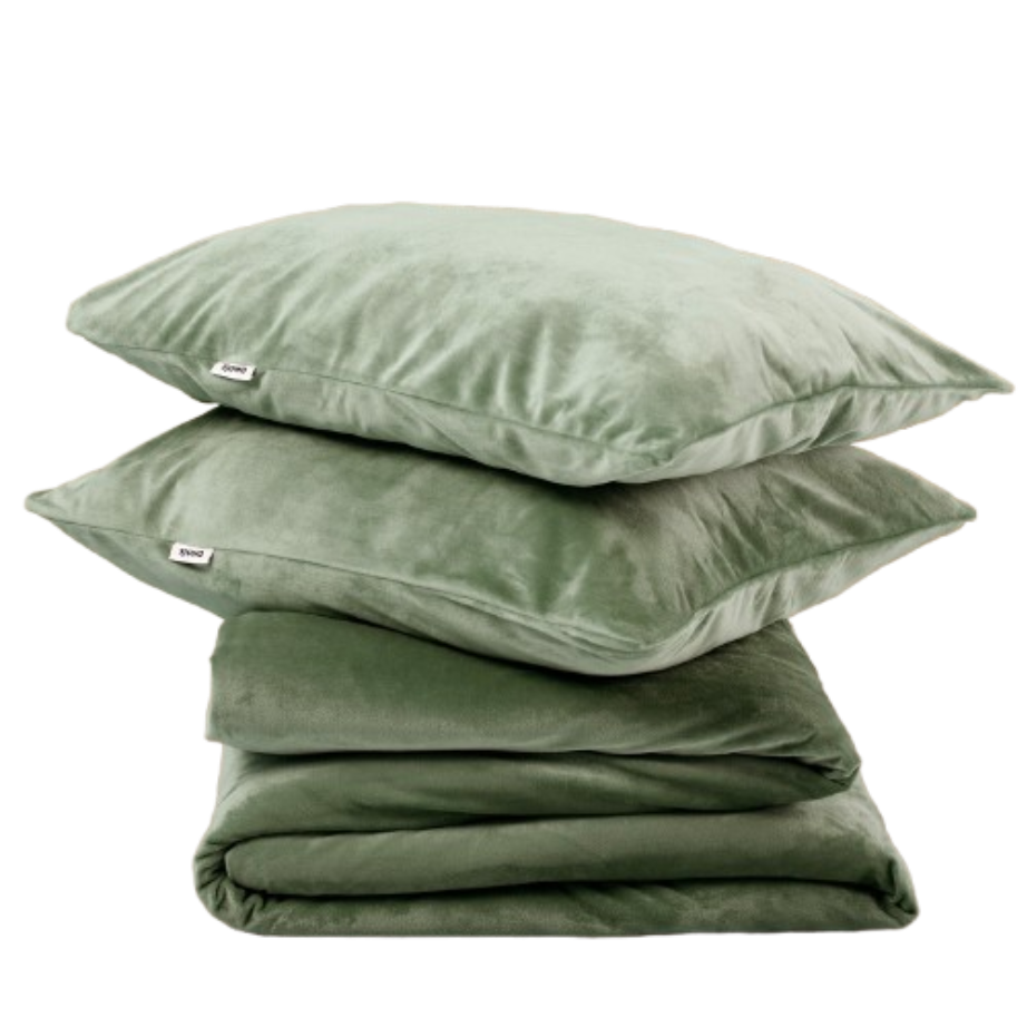 Sjumo Bettbezug Silky Smooth - 200 x 220 cm - Forest Green - 2 Kopfkissenbezüge