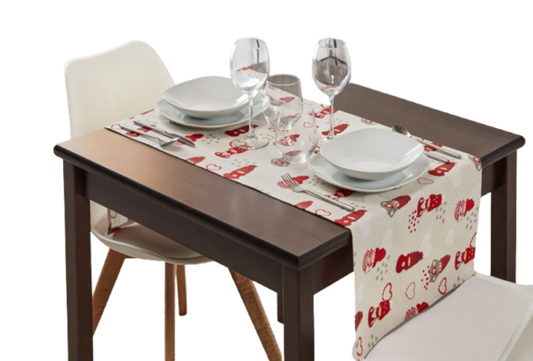 Dekor Weihnachts-Tischdecke Weihnachtswichtel Druck - 45 x 140 cm - Weihnachtsdruck